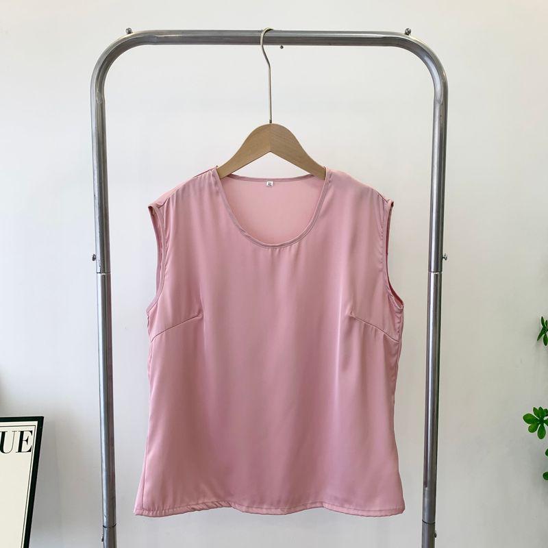 Satin Vest Women's Summer Loose Versatile Inner Match Outer Wear Underwear Sleeveless Tops Silk T-shirt Pure Color Small Shirt