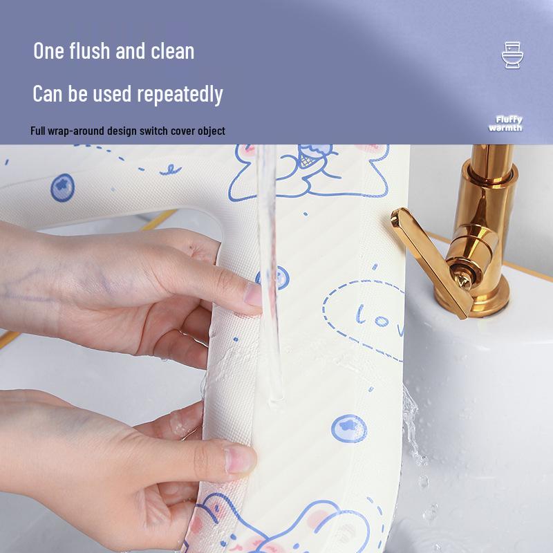 Universal Cartoon Waterproof EVA Toilet Seat Pad - All-Season, Large, Washable, and Adhesive.