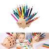 Wooden Hedgehog Stationery Organizer With 24 Pencils For Student Desk And Creative Decor