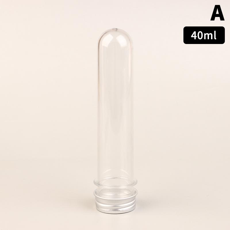 30/40/100Ml Pet Test Tube Bottle Transparent Cylindrical Plastic Refillable Bottle For Mask Candy Data Line Masking Paper