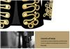 Men's Retro European Velvet Military Jacket with Gold Embroidery