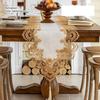European Lace Hollow Table Runner with Tassels Luxury Dust-Proof Tv Cabinet Cover Cloth Retro Long Tablecloth for Wedding Party