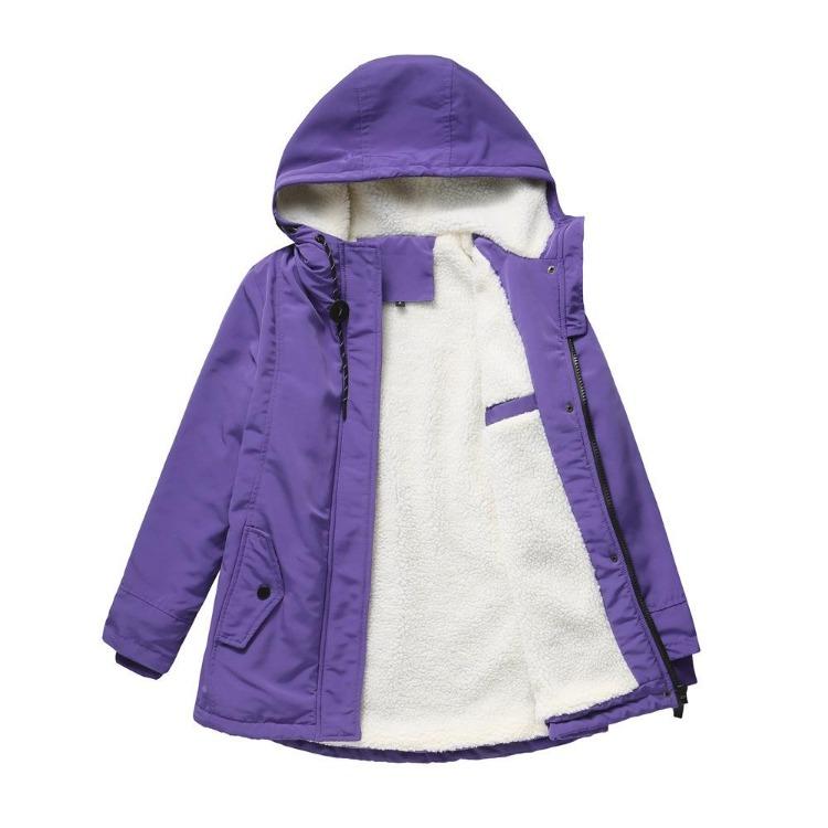 Women Thickened Lamb Velvet Cotton Parka Coat Autumn Winter Warm Casual Hooded Coat