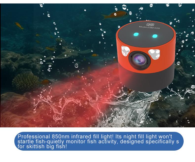 5" IPS HD Underwater Fishing Camera, 30m Depth, 8000mAh