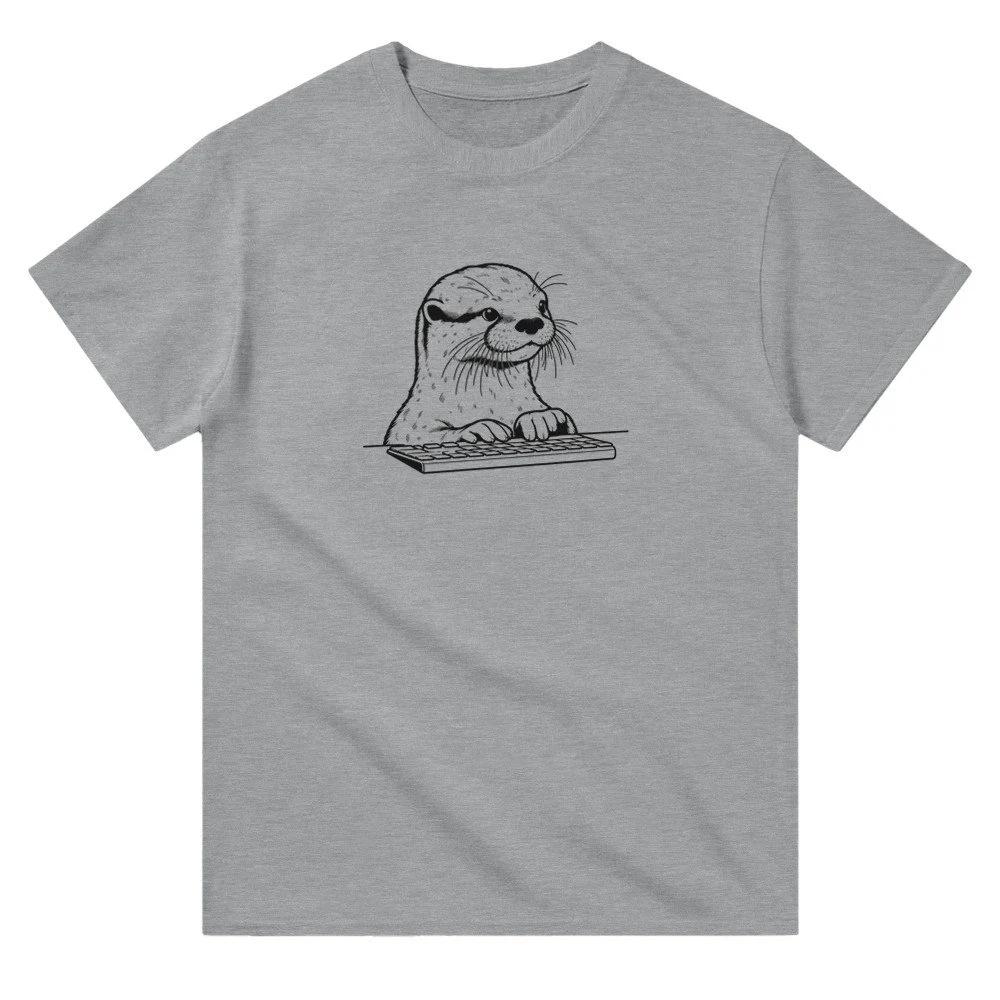 

HOT SALE New Otter Playing Keyboard Shirt Unisex Animal Lover Shirt Funny Animal T-shirt Gifts for Him Gifts for Her S