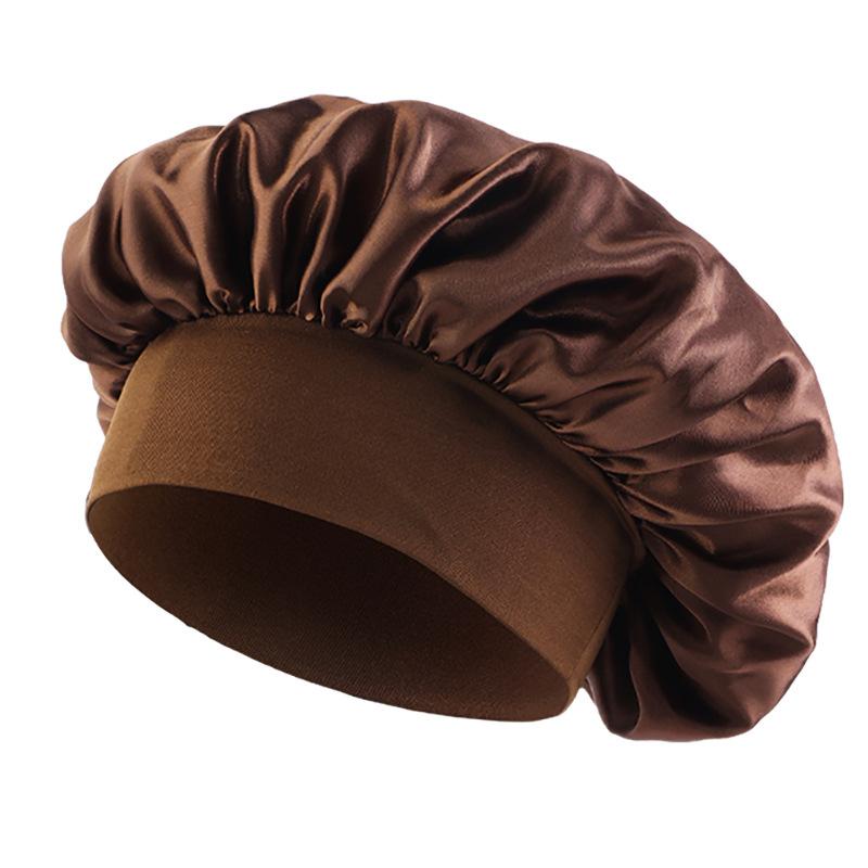 Children's satin nightcap, elastic wide-brimmed round hat, hair care headscarf hat, hot-selling spot TJM-301