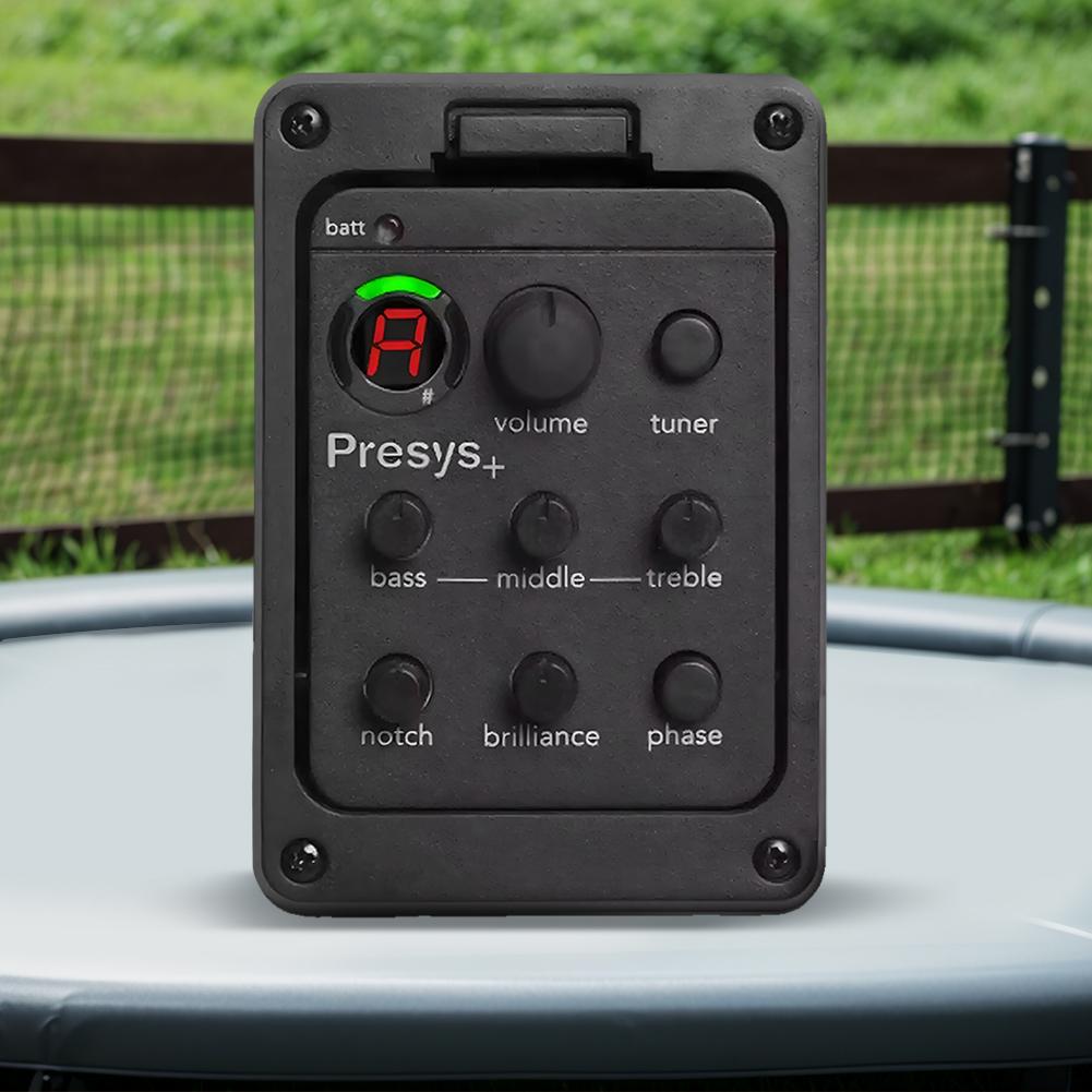 201 Piezo Tonabnehmer Akustikgitarre Vorverstärker 4-Band Akustikgitarre Tonabnehmer Vorverstärker EQ Tuner Onboard Vorverstärker für Fishman Presys+