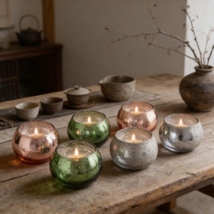 Glass Votive Candle Holders for Tealight Glass Tealight Candle Holders,Diwali Christmas Table Centerpiece Decors Gift