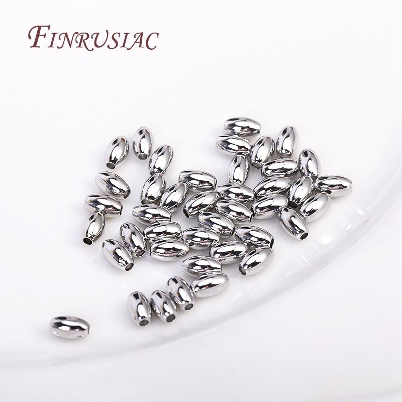 Rice Shape Beads For Jewelry Making Supplies DIY Findings Accessories 3X5MM 18K Gold Plated Oval Spacer Beads