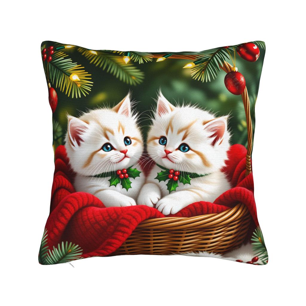 Christmas Kittens (1) Pillow Case  Design Pillow Cover Fashion Pillowcases For Living Room Bed Chair