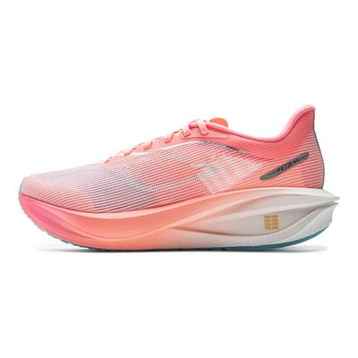 Li Ning Feidian 5 Challenger Meias de Tecnologia Ultraleve Cabedal Meia Tênis de Corrida Amortecimento para Treino de Velocidade Profissional Masculino Tênis de Corrida Rosa ARMV001-13