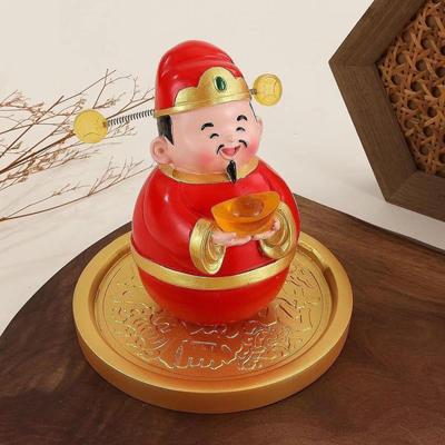 Caishen Statue Wackelnde Tischdekoration Einweihungsgeschenk Sammlung Kunsthandwerk Mittelstück