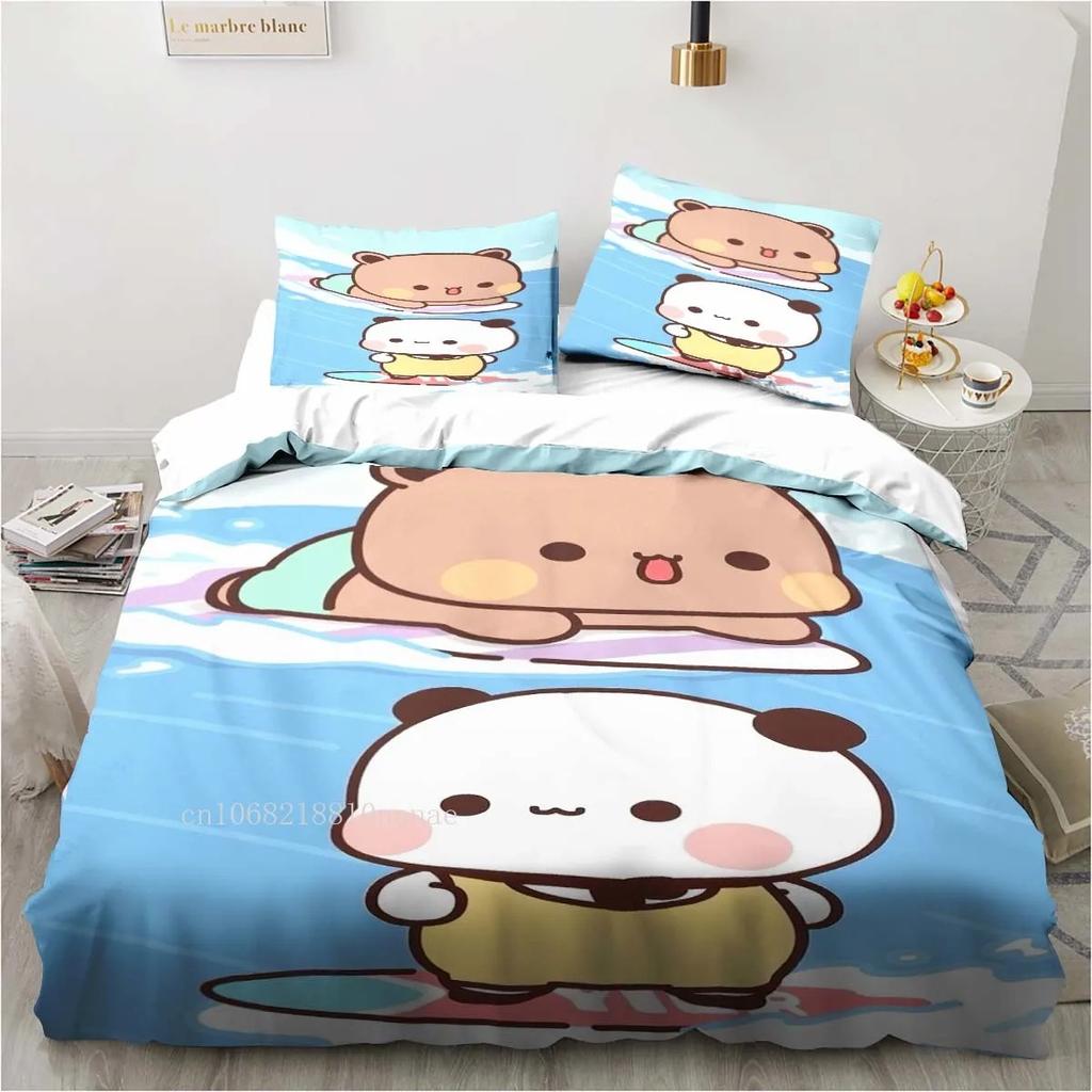 Cute Bubu and Dudu Cartoon Print All Season Twin Bedding Set  Comforter Set Bed Duvet Cover Double King Comforter Cover