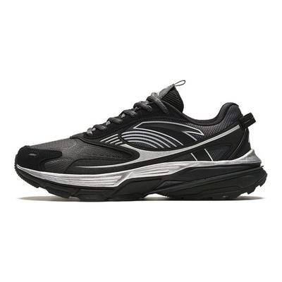Round Toe Lace-Up Shock Absorbing Wear-Resistant Low-Top Casual Shoes Men Sneakers Gray Black 112418891-4