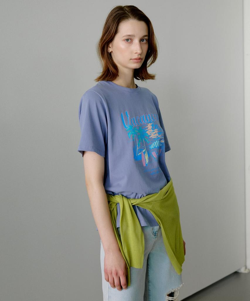 Ollibeudeollibeu Basic Fit Graphic Pigment T-Shirt Oh6Me4820