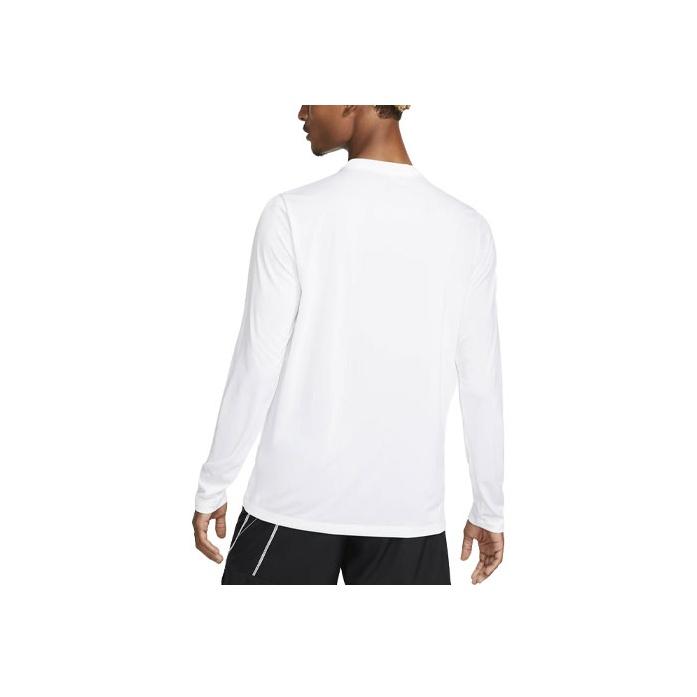 Nike Maglietta a Maniche Lunghe Girocollo con Logo Solido Legend Dri-FIT Vestibilità Ampia Uomo Top Bianco DX0993-100