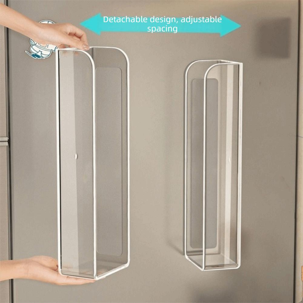 Plastic Wet Wipe Storage Box Self Adhesive Wall Mounted Refrigerator Tissue Box Adjustable Punch Free Tissue Holder Cabinet