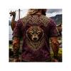 T-shirt Uomo Estiva 2026 Stile Retro Street Usurata con Orso Vichingo, Nodo Celtico, Stampa 3D, Maniche Corte Ampie Girocollo
