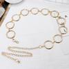 Spring And Summer Elegant Gold Women'S Waist Chain Dress Decorative Metal Large Ring Belt Women