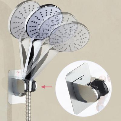 Soporte para teléfono con cabezal de ducha, soporte ajustable cromado para montaje en pared de baño