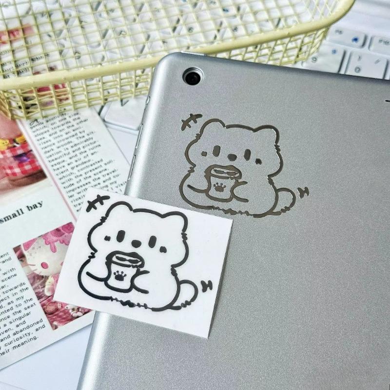 3 Stück Niedliche Wasserspielende Katze 3D Relief Metallaufkleber Stil Wasserdicht Cartoon Abziehbild Deko für Tablet PC Laptops