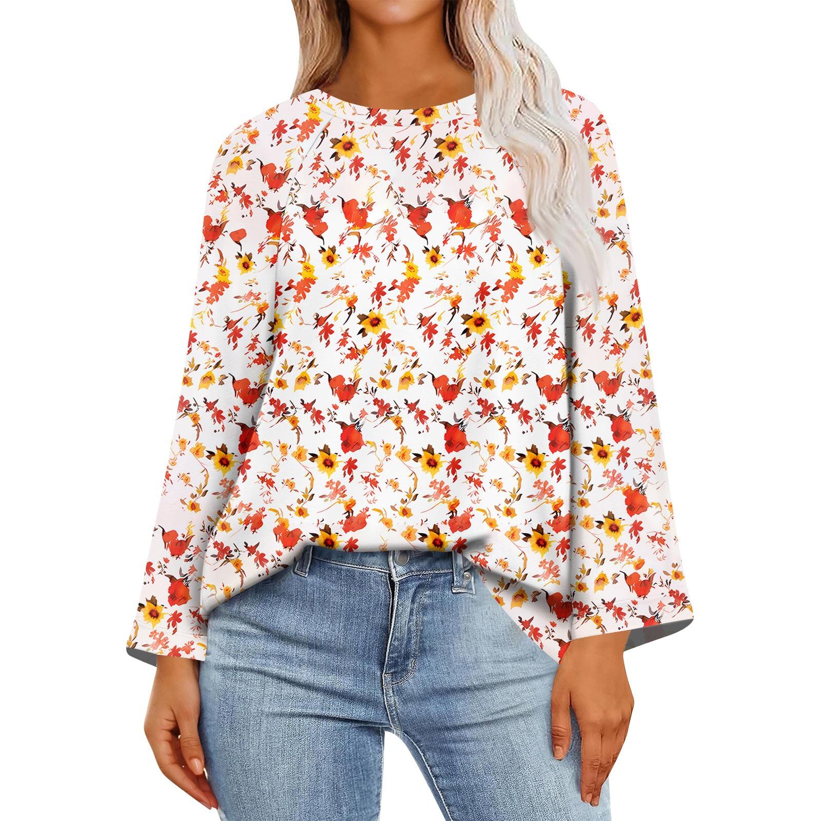 

Женские рубашки с длинным рукавом, графические футболки, повседневные базовые топы, пуловеры L красный