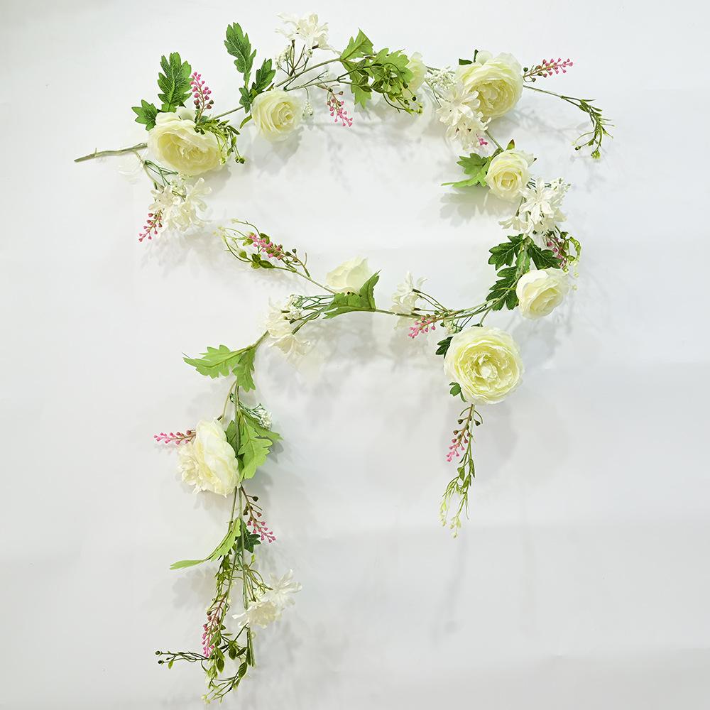 1pc Blush Peony Flowers OrgMemory Rose Flower Vine Light Pink Flower Garland Floral Garland for Wedding Decor Home Table Runner Mantle Decoration