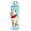 1PC White Dog With Scarf Print 750ml Color Plastic Sports Water Bottle Leakproof Flip Straw Lid Suitable for Sports Office Home Use