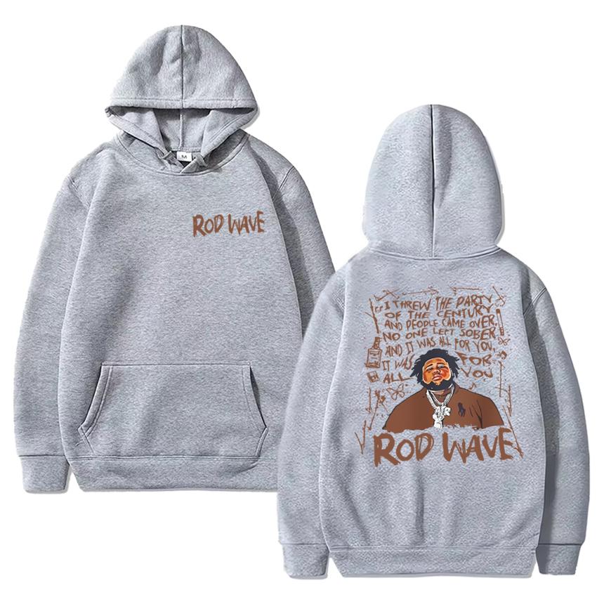 Hot Rapper Rod Wave Punk Double Sided printed Hoodies Men women vintage hip hop streetwear pullovers Unisex Fleece Sweatshirt