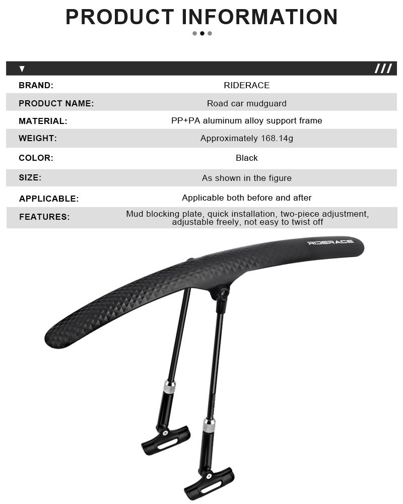 Adjustable Bicycle Fender Quick Release Lightweight Aluminum Alloy Support Mountain Road Bike Fenders Durable Easy To Install