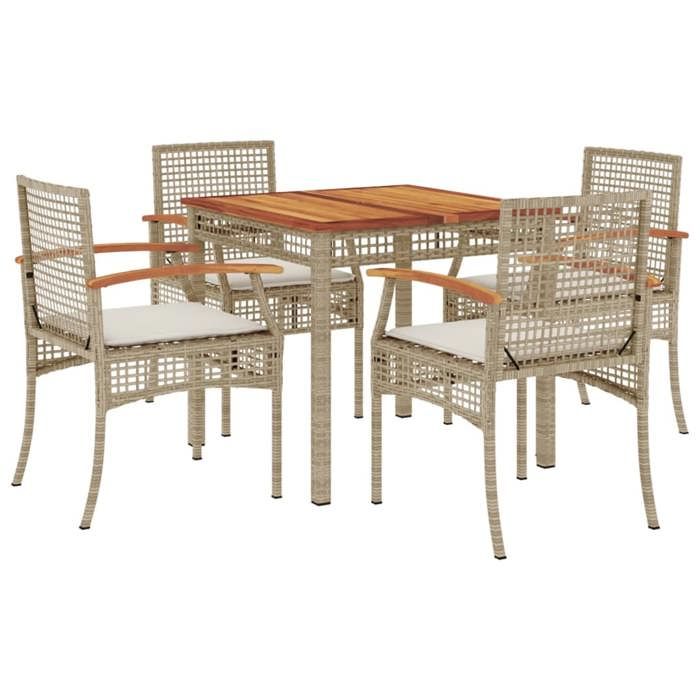 VidaXL Garden Dining Set with Cushions 5pcs, Patio Table and Chair, Patio Furniture, Outdoor Furniture, 3213579