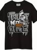 Black Cotton Men's T Shirt | Trendy ''Trust No One'' Graffiti Print Edgy Snake and