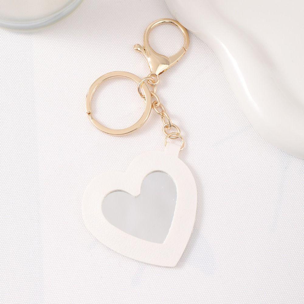 

Брелок-зеркальце для макияжа с кольцом для ключей, мини-зеркальце для макияжа, женский, для девушки белый