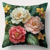 Art Floral Print Pattern Home Decor Pillowcase Bedroom Living Room Sofa Decoration Polyester Cushion Cover With Zipper