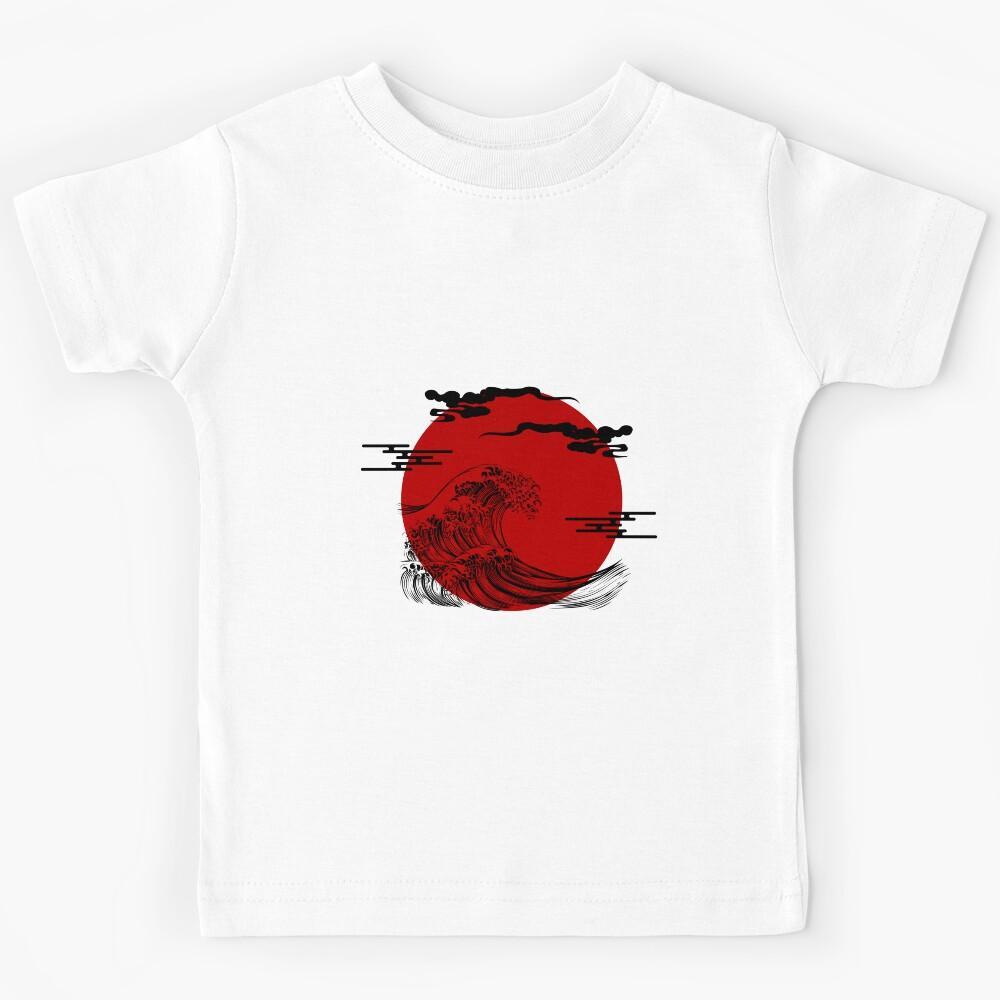 Wave Illustration | Pastel Pink Background Kids T-Shirt 120