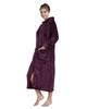 HONOUR FASHION Hooded Wearable Blanket for Men and Fluffy Pajamas for Loungewear and Perfect for Fall and Boa Wine Size M Women, Long, Warmth, Winter,