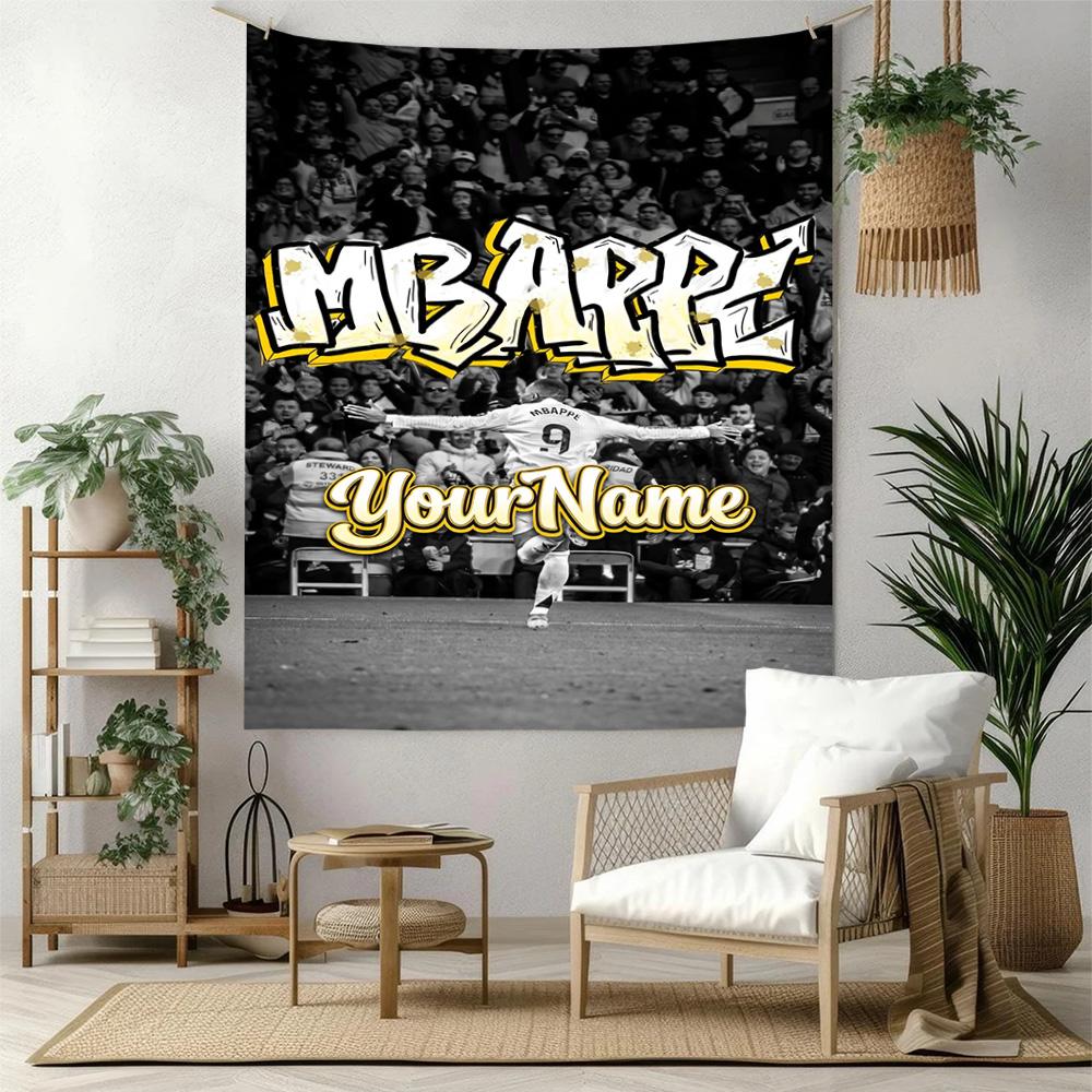 Mbappe Personalizowany Dekoracja Ścienna z Twoim Imieniem Gobelin Sztuka Na Pamięć o Zwierzęciu Urodziny Weselne Tło Imprezy Rodzinny Prezent