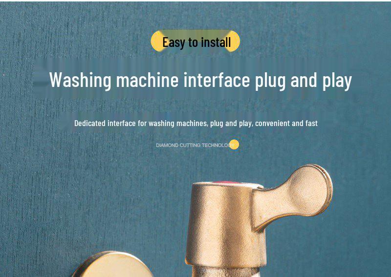 Premium Copper 4-Point Dual Outlet Washing Machine Faucet for Household Use
