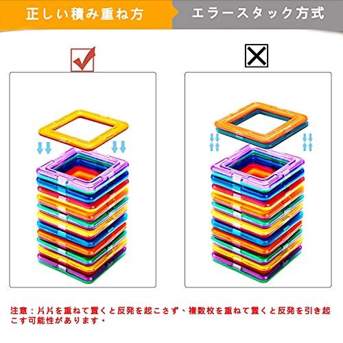 Rui Yue Magnetic Building Blocks, Magnetic Toys, 90 Pieces, 45 Squares and 45 Triangles, Suitable for Children Ages 6 and Up.