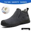 Men's Suede 6KV Insulated Safety Shoes - Anti-Smash, Anti-Puncture, Welding Spark Proof, Lightweight & Comfortable
