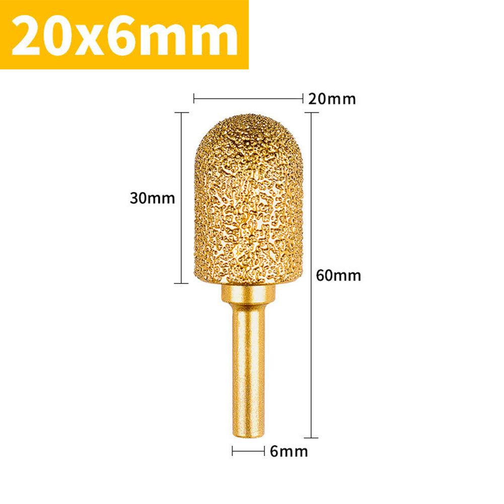 Aa8-25mm Diamond GrindingHead6mm Shank Rotary File Iron Steel Burr Polish Bit For Glass Stainless Steel Stone Rotary Tool