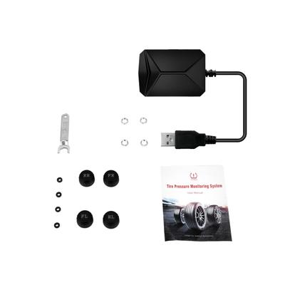 Bil TPMS Plug and Play Enkel installation Dammtät bärbar temperaturövervakning Universal USB-däcktrycksövervakningssystem med hög precision