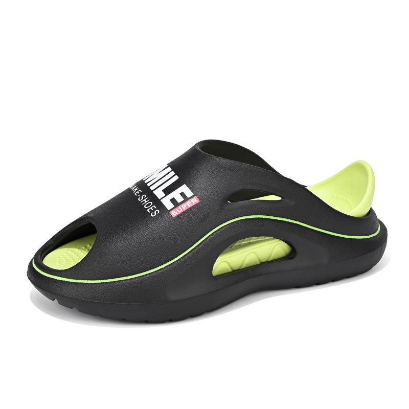 

Slippers men s summer wear home stepping on shit 2025 new non-slip beach couple shoes casual personality one-word drag 36