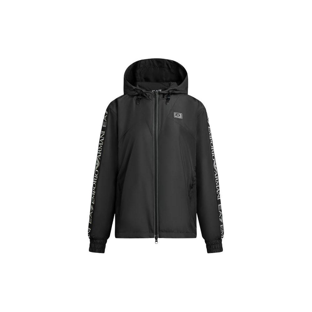 Emporio Armani EA7 SS24 Logo Letter Print Zip-Up Hooded Long Sleeve Jacket Men jackets Black 3DTB11-TNBCZ-1200 M