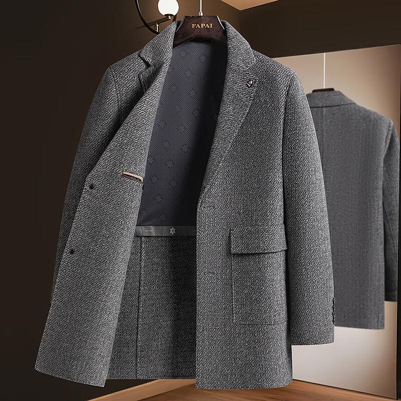 

Мужское полупальто FAPAI из смесовой шерсти средней длины 2XL 54