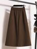 Fluffy Mid-Length Plus Size A-Line High Waist Split Skirt for Women - Autumn/Winter