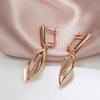 Roségold Natürlicher Zirkon Lange Hängeohrringe Für Damen Mode Geometrie Romantische Hochzeitsfeier Feiner Täglicher Schmuck