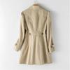 Fashion Spring Autumn Solid Trench Coat Women Single Breasted Khaki Black Pink Beige Windbreaker Outerwear Casual