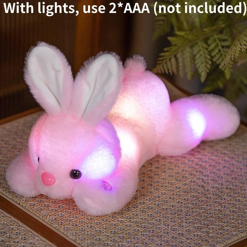 Colorful Glowing Rabbit Plush Toy Cartoon Stuffed Doll Home 2535cm Decoration