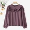 ZANZEA Women Loose Casual Round Neck Long Sleeve Blouse